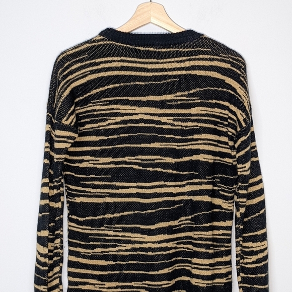 Lovers + Friends Wildcat Animal Tiger Print Pullover Knit Tunic Sweater Size M - Picture 7 of 9